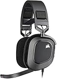 Corsair HS80 RGB USB Premium Gaming Headset mit Dolby Audio 7.1 Surround Sound (Rundfunkmikrofon omnidirektionales Mikrofon MemorySchaumOhrpolster HighFidelitySound langlebige Konstruktion) Carbon