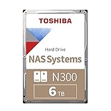 Toshiba 6TB N300 NAS 3.5’’ SATA Internal Hard Drive. 24/7 Operation, Supports 1-8 bay systems, 128MB Cache, 180TB/Year workload, 3yr Warranty(HDWG160UZSVA).