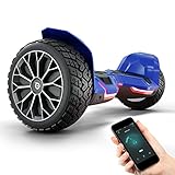 Bluewheel - HX510 Auto-equilibrio Hoverboard, Patinete Electrico con Cubierta de Aluminio, Patin Electrico con Faros que Cambian de Color y Altavoz Bluetooth, Azul, 8.5 Pulgada