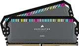 CORSAIR DOMINATOR PLATINUM RGB DDR5 32GB (2x16GB) DDR5 6000MHz CL30 AMD EXPO Intel XMP iCUE Memoria de Ordenador Compatible - Gris (CMT32GX5M2B6000Z30K)