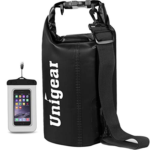 Unigear Dry Bag, Wasserdicht Taschen mit Handytasche und Gurte für Boot und Kajak, Angeln, Rafting, Schwimmen, Camping und Snowboarden, MEHRWEG