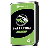 Seagate Technology BarraCuda, 4 TB, Disco duro interno, HDD, 3,5', SATA 6 GB/s, 5400 RPM, caché de 256 MB para ordenador de sobremesa y PC, Color Plateado (ST4000DM004)