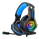 decoche Gaming Headset for PS4 PS5 PC,PS4 Headset with Microphone 3D Surround Sound Headphones Noise Cancelling RGB Lights