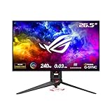 ASUS ROG Swift OLED PG27AQDM - Monitor Gaming de 27' (26,5 pulgadas visibles), 1440p, OLED, 240Hz, 0,03 ms, antirreflejos, disiPador personalizado, brillo uniforme, 99% DCI-P3, DisplayWidget Center