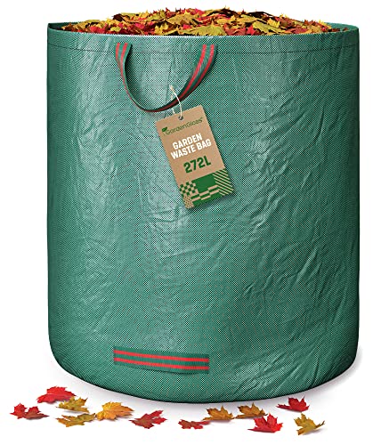 GardenGloss 1x Gartenabfallsack mit Griffen - 272L Gartensack...