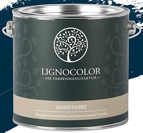 Dunkelblaue Wandfarbe "Ocean" von Lignocolor  (2,5 l)