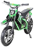 Actionbikes Motors Kinder Mini Elektro Crossbike Gepard 𝟱𝟬𝟬 Watt | 36 Volt - 25 Km/h - Scheibenbremsen - 3 Geschwindigkeitsstufen - Pocket Bike - Motorrad - Motocross - Dirtbike - Enduro - (Grün)