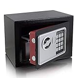 Safe Tresor elektronisch Minisafe Wandtresor Wandsafe Schranktresor Geldschrank Möbeltresor Geldsafe Schwarz