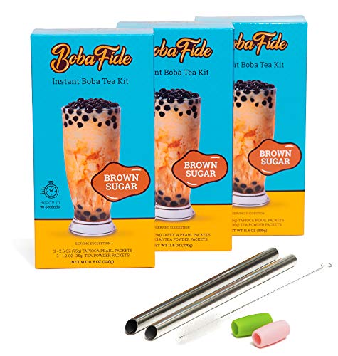 Boba Fide Instant Boba Tea Kit – Chewy Brown Sugar Boba & Honey Boba ...