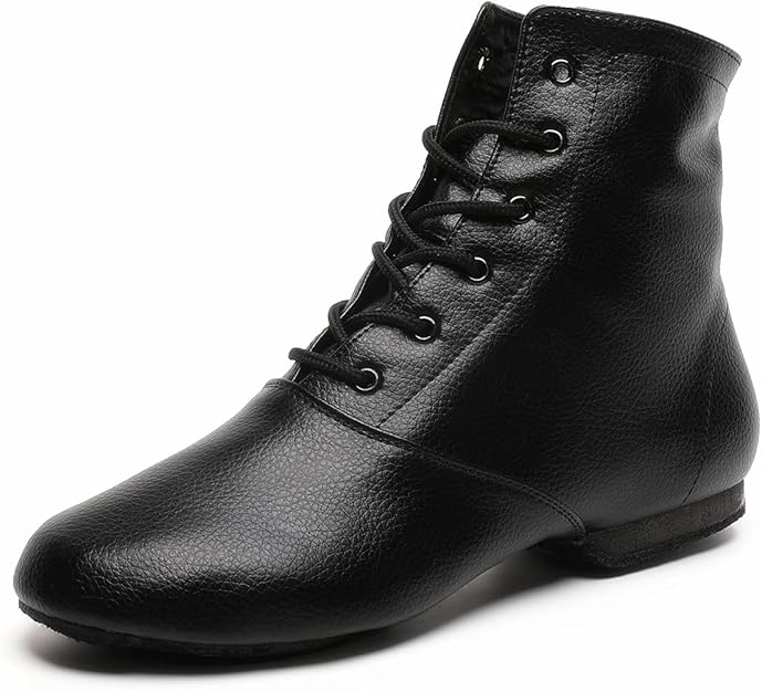 Victorian Clothing, Costumes & 1800s Fashion Black Leather Jazz Boots Split Sole Dancing Shoes for Adult Women Men  AT vintagedancer.com