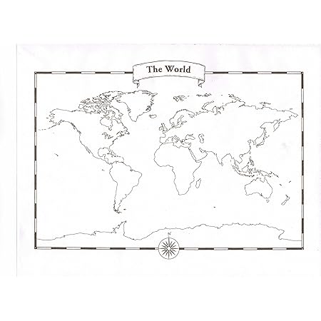 Amazon.com : Blank World Map Pad : Wall Maps : Office Products