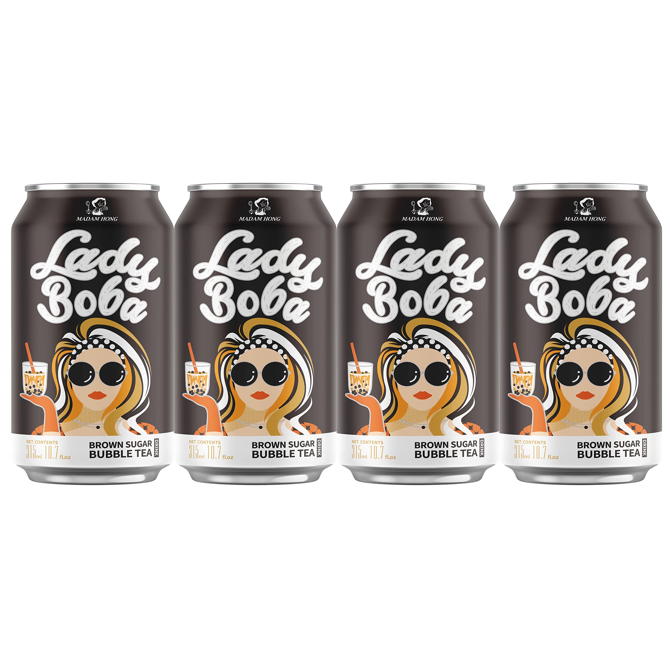 Buy (Pack of 4) Lady Boba 4 Cans. Milk Bubble Tea with Boba Pearls in a ...