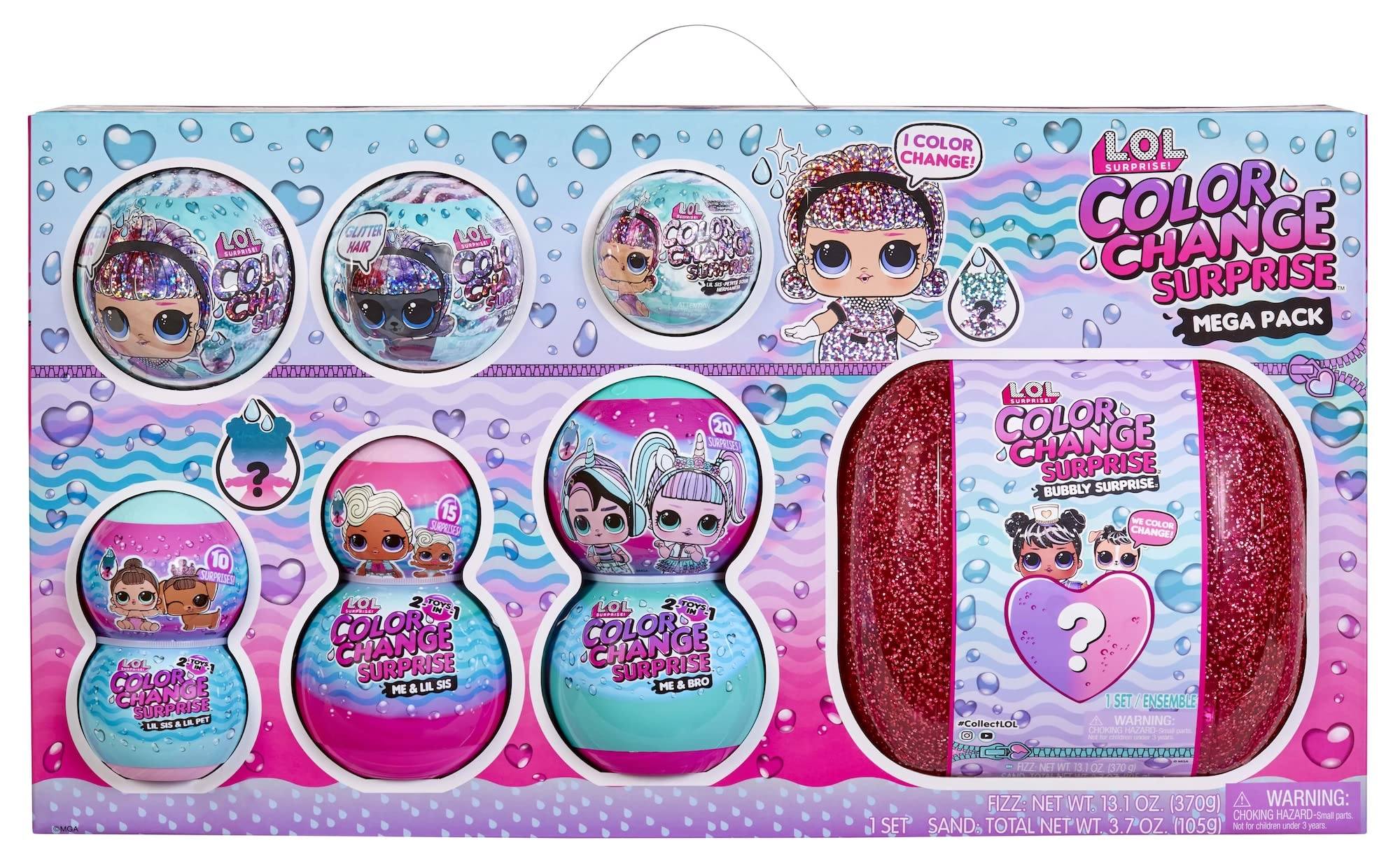 LOL Surprise Color Change Mega Pack Collectible Doll Exclusive W/ 70 ...