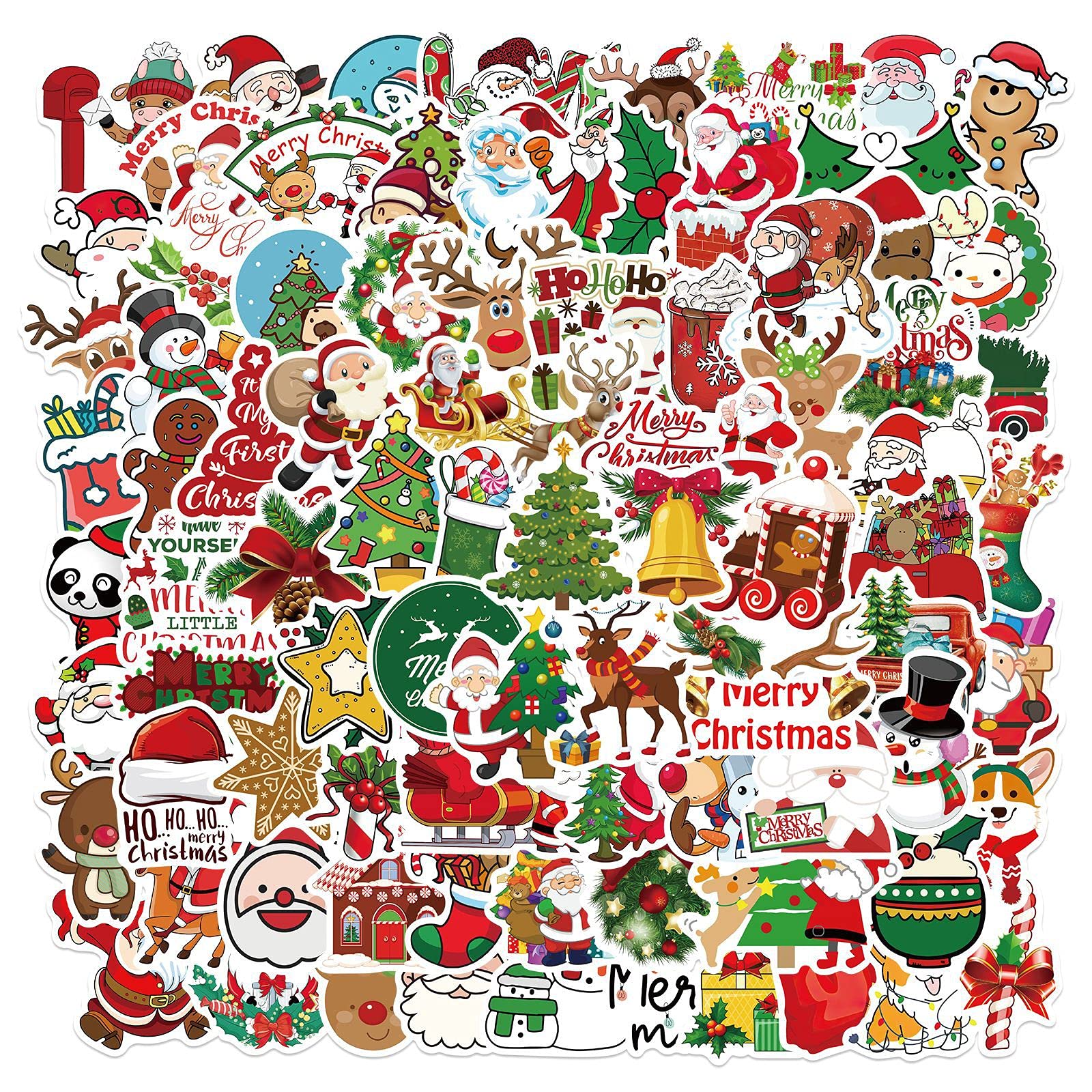 Amazon.com: 2022 Christmas Stickers Decorations, 100 pcs Repeating ...