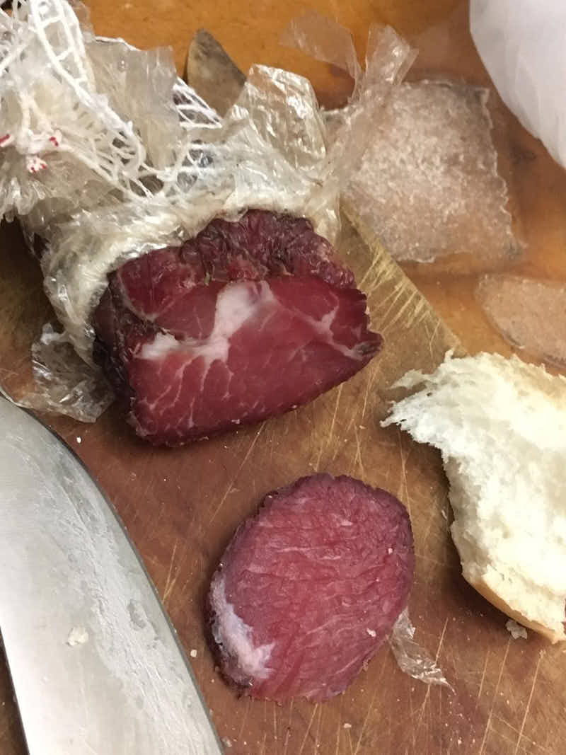 Homemade capicola sliced