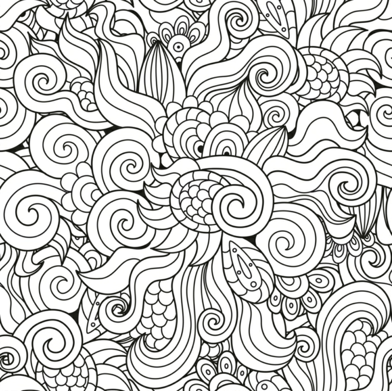 Ausmalbilder Erwachsene Zentangle Schuppenmuster