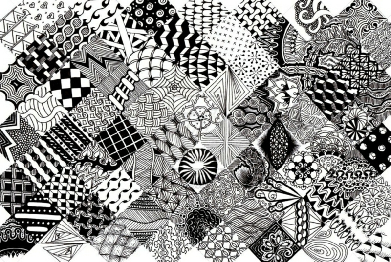 Ausmalbilder Erwachsene Zentangle geometrische Figuren