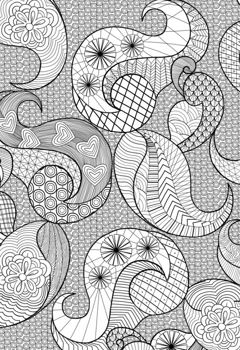 Ausmalbilder Erwachsene Wellenmuster Zentangle