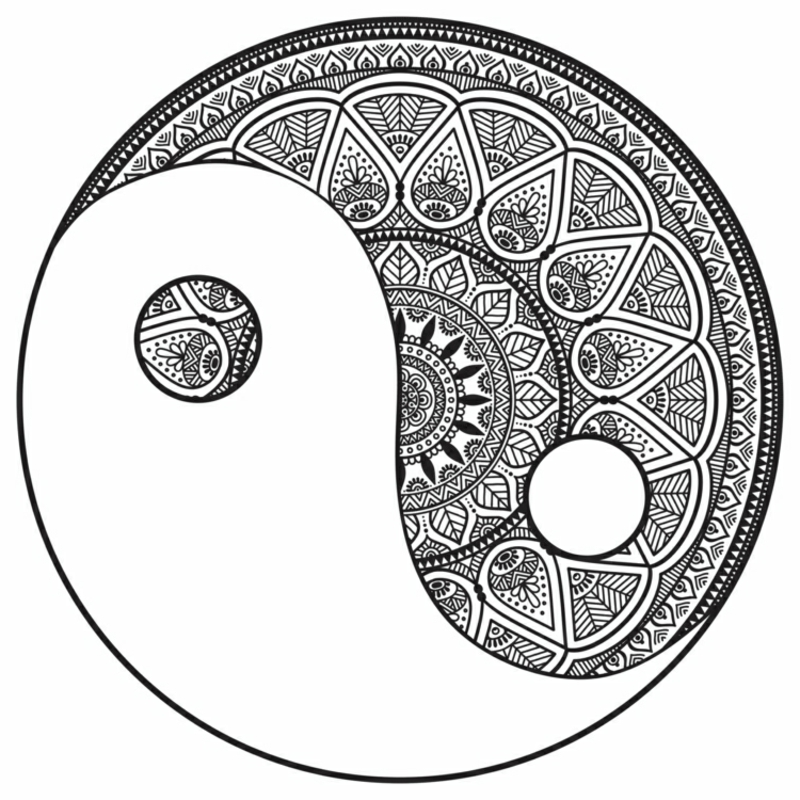 Ausmalbilder Erwachsene Zentangle Yin Yang