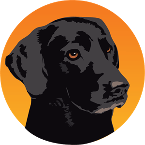 Black Dog Circle Logo PNG Vector