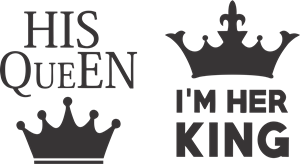 His Queen & Im her king Logo PNG Vector