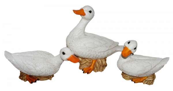 Deko Figur Gans Tierfiguren weiße Gänsefiguren Vogel Kollektion Castagna aus Resin H 19-37 cm