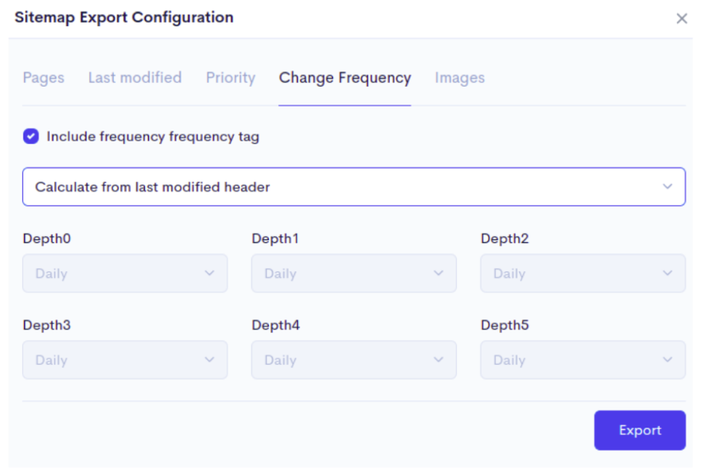 sitemap configuration