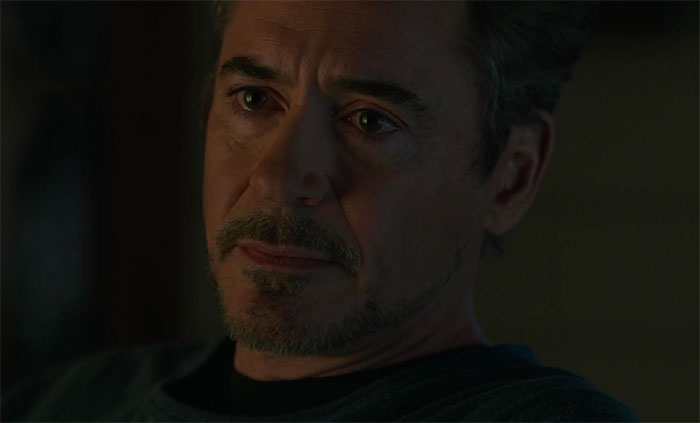 Tony Stark face in the night atmosphere