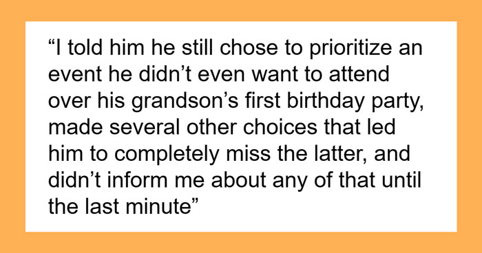 Man Refuses To Admit He Skipped Grandkid’s 1st B-Day For GF’s Event, Wants Daughter To Apologize