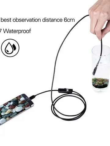 7.0MM TYPE-C Endoscope Camera IP67 Waterproof 6 LEDs Adjustable USB Android Flexible Inspection Borescope Cameras for Phone PC