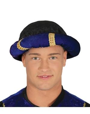 Modrý slamený turban pre dospelých