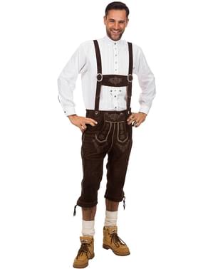 Deluxe dark brown lederhosen for men