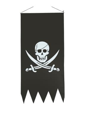 Drapeau pirate noir avec tête de mort