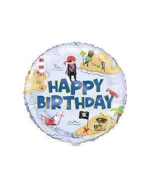 Ballon aluminium (46 cm) Happy Birthday - Ahoy Pirate