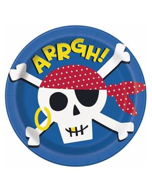 8 tallrikar pirater (23 cm) - Ahoy Pirate