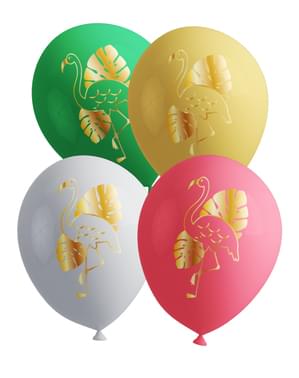 8 globos de flamencos - Tropical flamingos