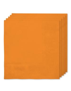 16 servilletas color naranja (33x33cm) - Colores lisos