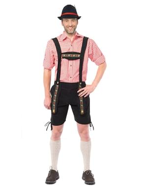 Tyrolean Costume Short Black Lederhosen