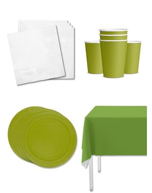 Lime Green Party Decoration Kit for 8 People - Plain Colours