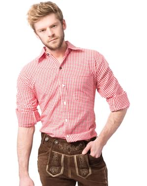 Red Tyrolean shirt for men