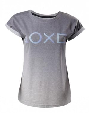 T-shirt boutons PlayStation gris pour femme