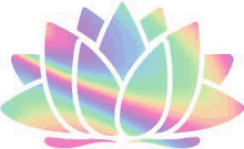 a colorful lotus flower with a rainbow colored background .