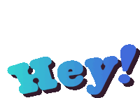 a blue and black logo that says hey