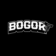 the word bogor is on a black background