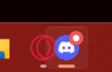 a close up of a discord icon on a red background