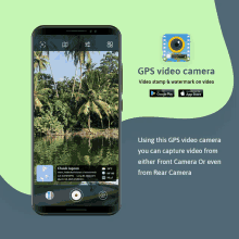 a phone with a gps camera app on it