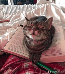 a cat is laying on top of a book called earth and the universe