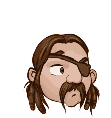 a cartoon drawing of a man with dreadlocks and a mustache