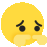 a pixelated yellow smiley face with a sad look on its face on a white background .