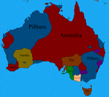 a map of australia shows the states pilbara tas and victoria